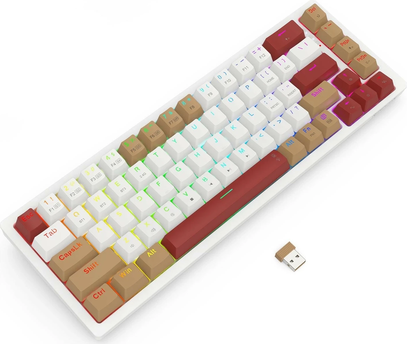 Mekančna tipkovnica z RGB, Redragon K677WLR-RGB-PRO Rammus, rjava