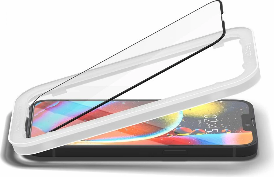 Zaščitno steklo ALM Glass FC za iPhone 13/13 Pro/14, črno — Spigen