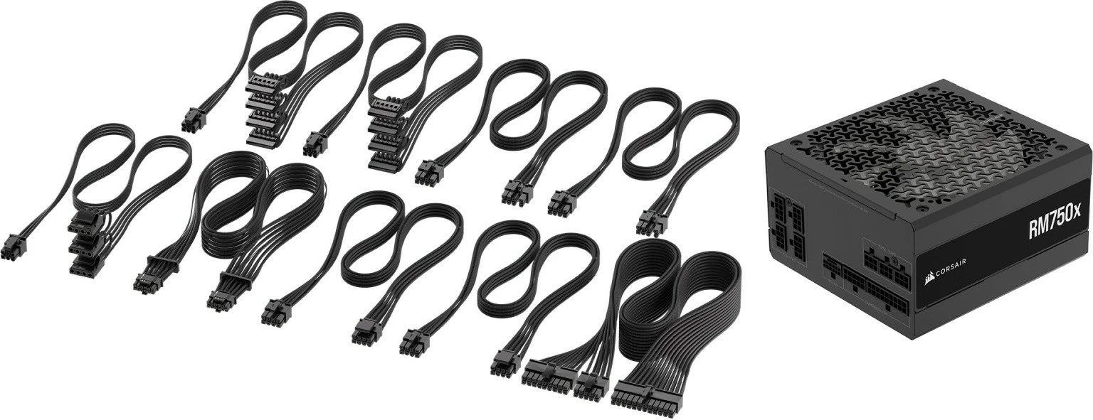 Napajalnik Corsair RM750x, 750 W, modularen, 80 PLUS Gold, črn