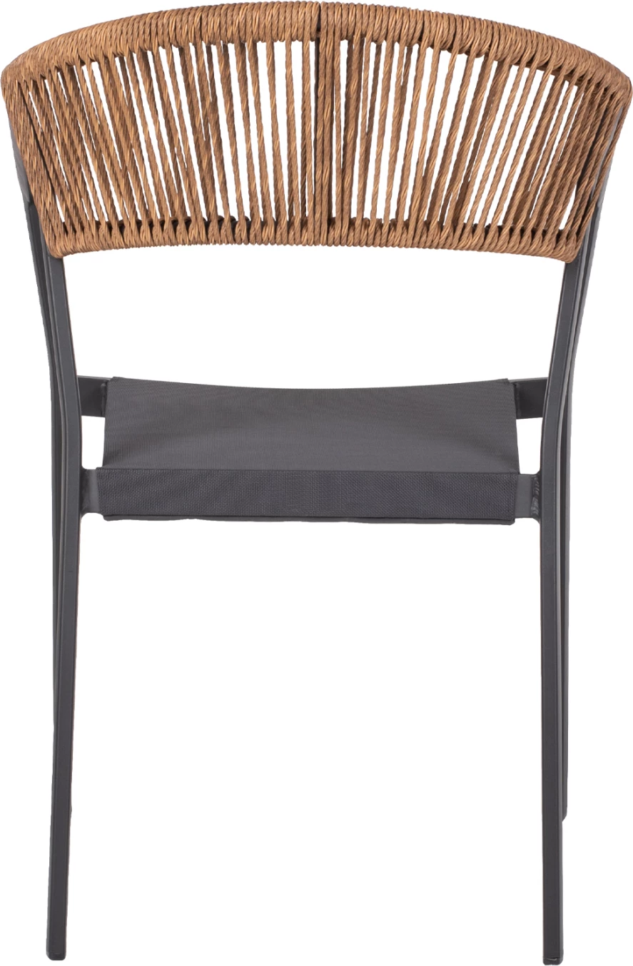 Aluminijasti naslanjač FH5891.01 antracit okvir in tekstil - hrbtni del iz bež ratana 56x60x81,5 cm