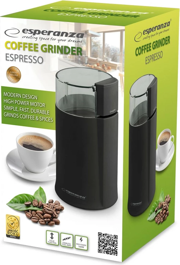 Mlinček za kavo, 50 g, 160 W, črn, Esperanza EKC001K