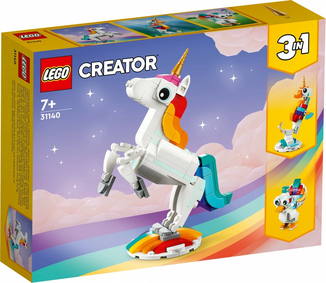 Set z magičnim samorogom, LEGO Creator 31140, 145 kosov, večbarven