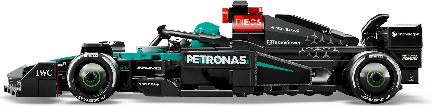 Model dirkalnega avtomobila Mercedes-AMG F1 W15, LEGO Speed Champions 77244, 267 delov, z minifiguro