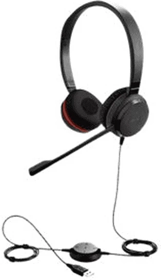 Slušalke z mikrofonom, stereo USB s kablskim upravljanjem, Jabra EV20SE 4999-823-309, črne