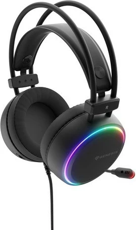 Gaming slušalke Neon 613 G2 RGB, Genesis, z mikrofonom, z žico, črne