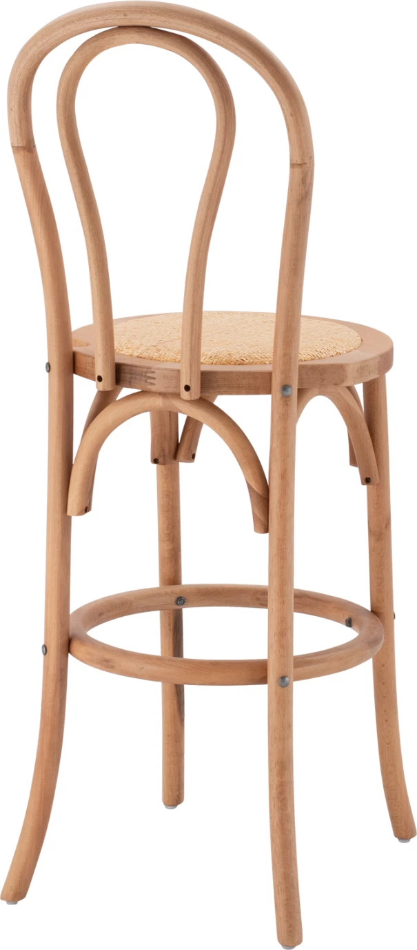 Leseni barski stol iz bukovega lesa temno medene barve z mat 41x47x108