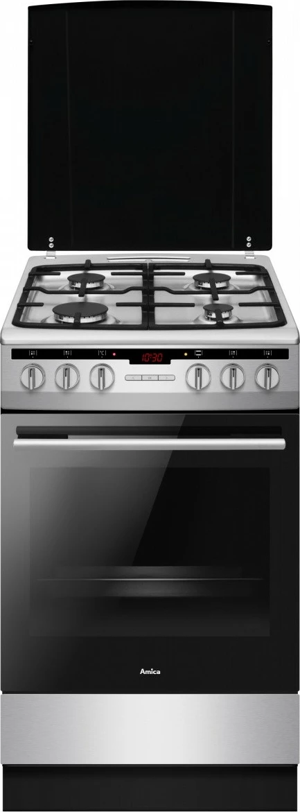 Pečica in kuhalna plošča Amica 57GE3.33HZpTaDA(Xx), 66 L, inox, plin in elektrika