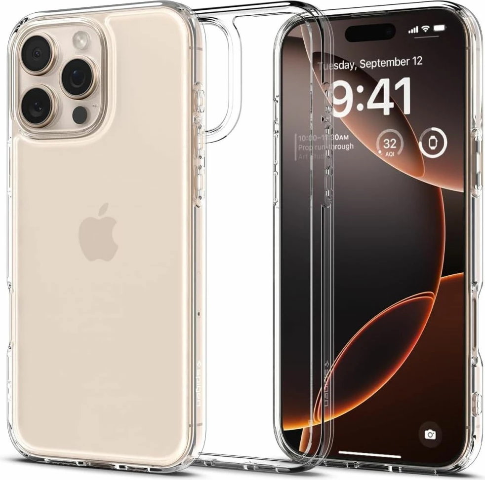 Ovitek za telefon Ultra Hybrid Spigen za iPhone 16 Pro, prozoren