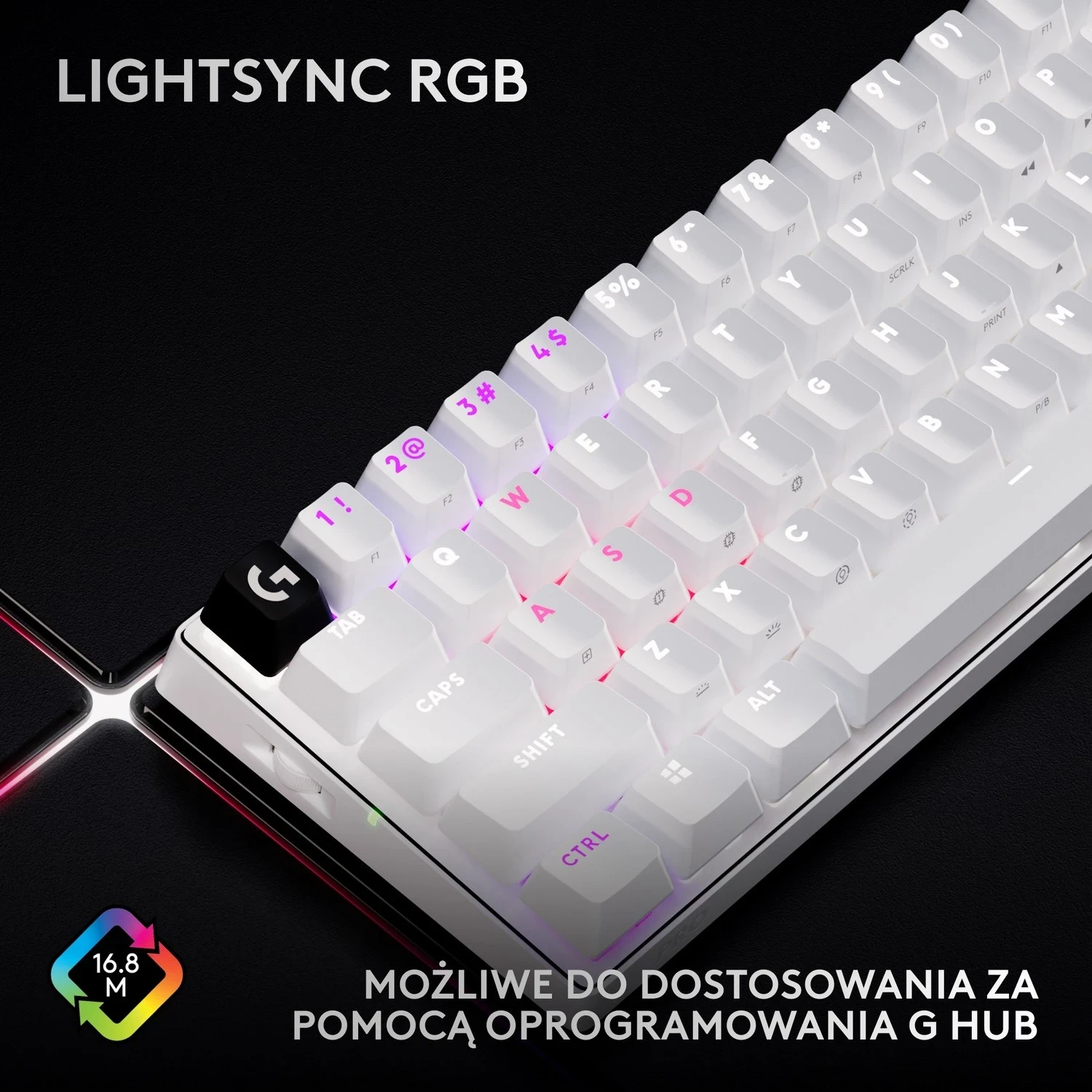 Mehanska tipkovnica z optično-tehnično stikalo Logitech G Pro X 60 Lightspeed, RGB, bela