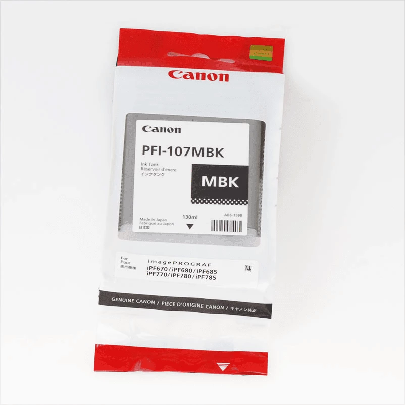 Črnilo za tiskalnik Canon PFI-107MBK (6704B001), 130 ml, mat črna