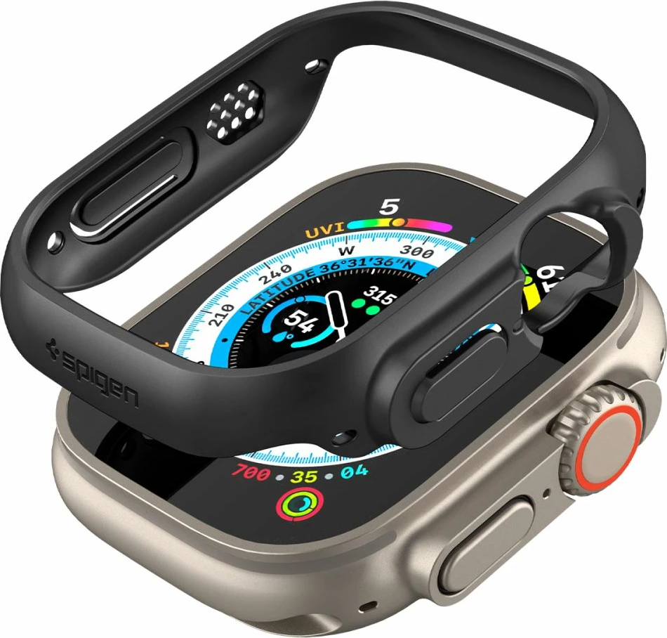 Ovitek za Apple Watch Ultra 49 mm Spigen Thin Fit, črn