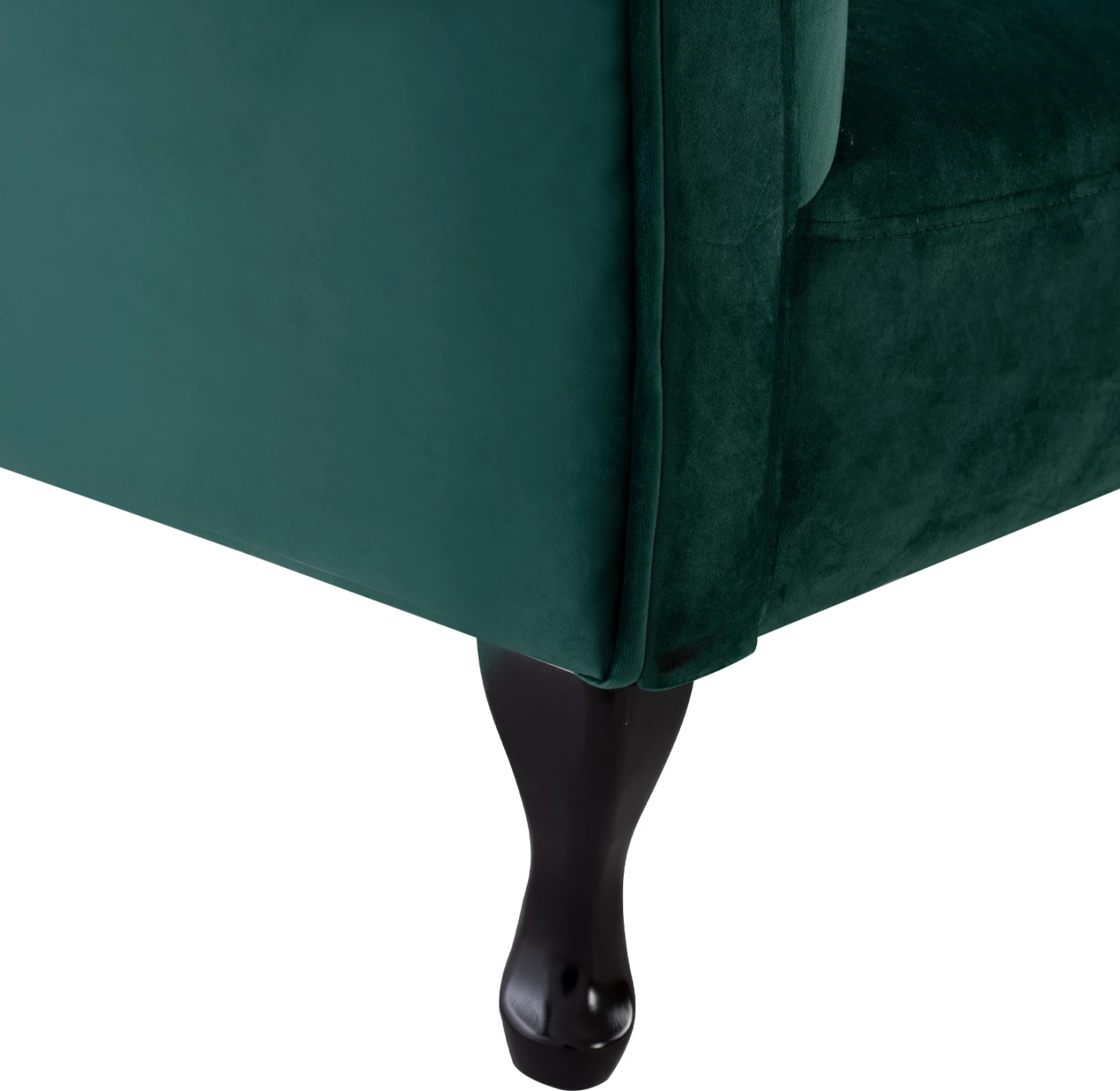 Chesterfield ležalnik Niovi iz zelenega žameta z levim naslonom 190x61x84
