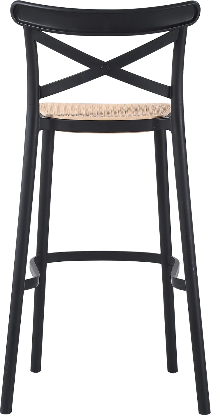Barski stol CONN FH5933.02 polipropilen z naslonom črna in bež sedež 41x49x102Hcm
