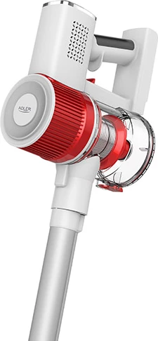 Pokončni brezžični sesalnik Adler AD 7051, 300 W, 0,6 L, 22,2 V Li-ion 2200 mAh, krtača z LED, LCD, bel/rdeč