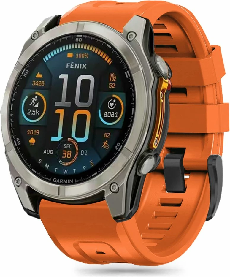 Silikonski pašček za Garmin Fenix 5S/5S Plus/6S/6S Pro/7S/8 (43 mm), oranžen