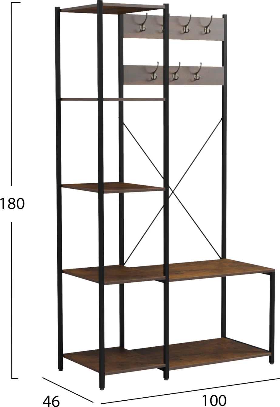 Pohištvo za predsobo/odprta garderobna omara Aranja FH18083 kovina-melamin 100x46x180Hcm