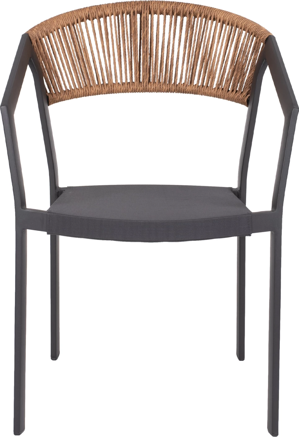 Aluminijasti naslanjač FH5891.01 antracit okvir in tekstil - hrbtni del iz bež ratana 56x60x81,5 cm