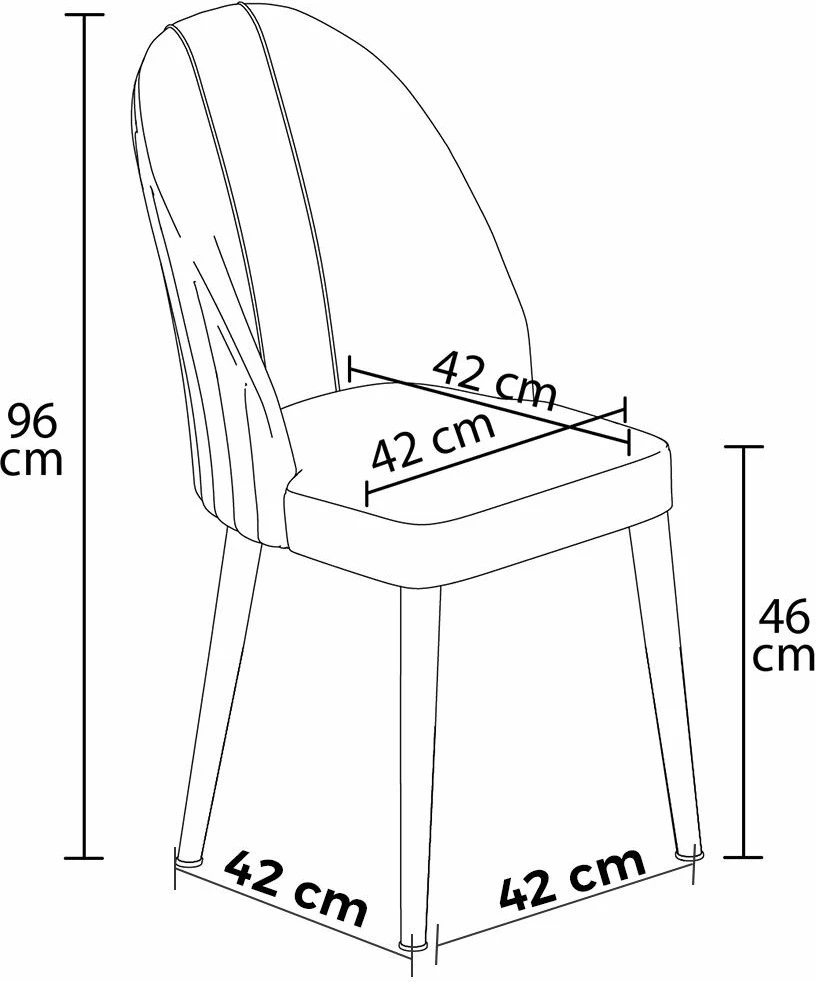 Set luksuznih stolov (6 kosov) Hanah Home Mara, črno-zlati
