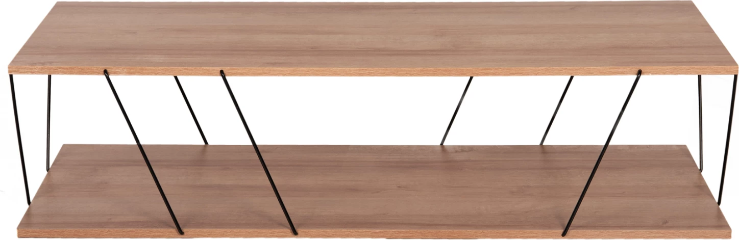 Klubska miza TARS FH8927.11 naravni hrast melamin-črne kovinske palice 120Χ50Χ30Hcm