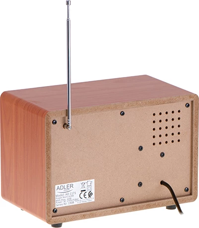Retro radio Adler AD 1171, Bluetooth 5.0, AM/FM, zvočnik 3.0" 1 W RMS, barva lesa