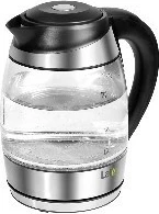 Električni čajnik z regulacijo temperature, Lafe CEG005, 1,8 L, 2200 W, steklo, črn/inox/prosojen