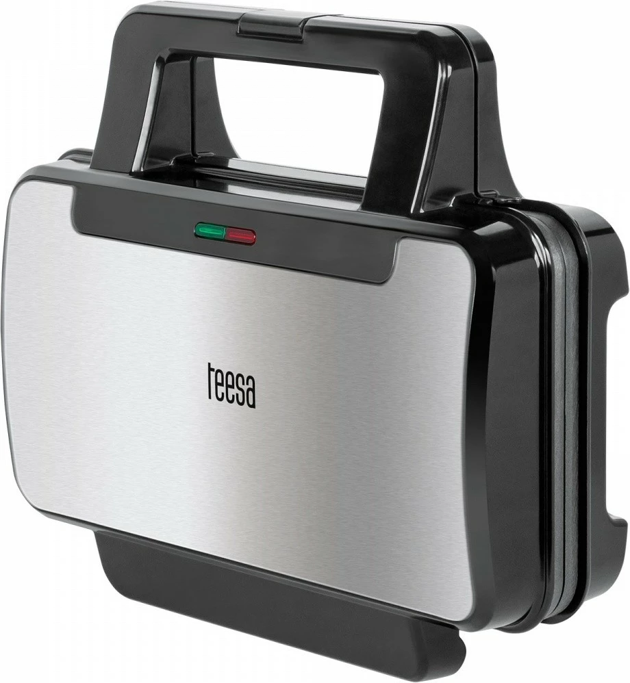 Aparat za vaflje TEESA tsa3225, 1000 W, teflon, črn/inox, 2 vaflja