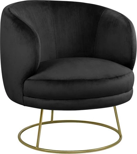 Fotelj Arien FH8403.04, črni žamet z zlato osnovo 80x75x82cm