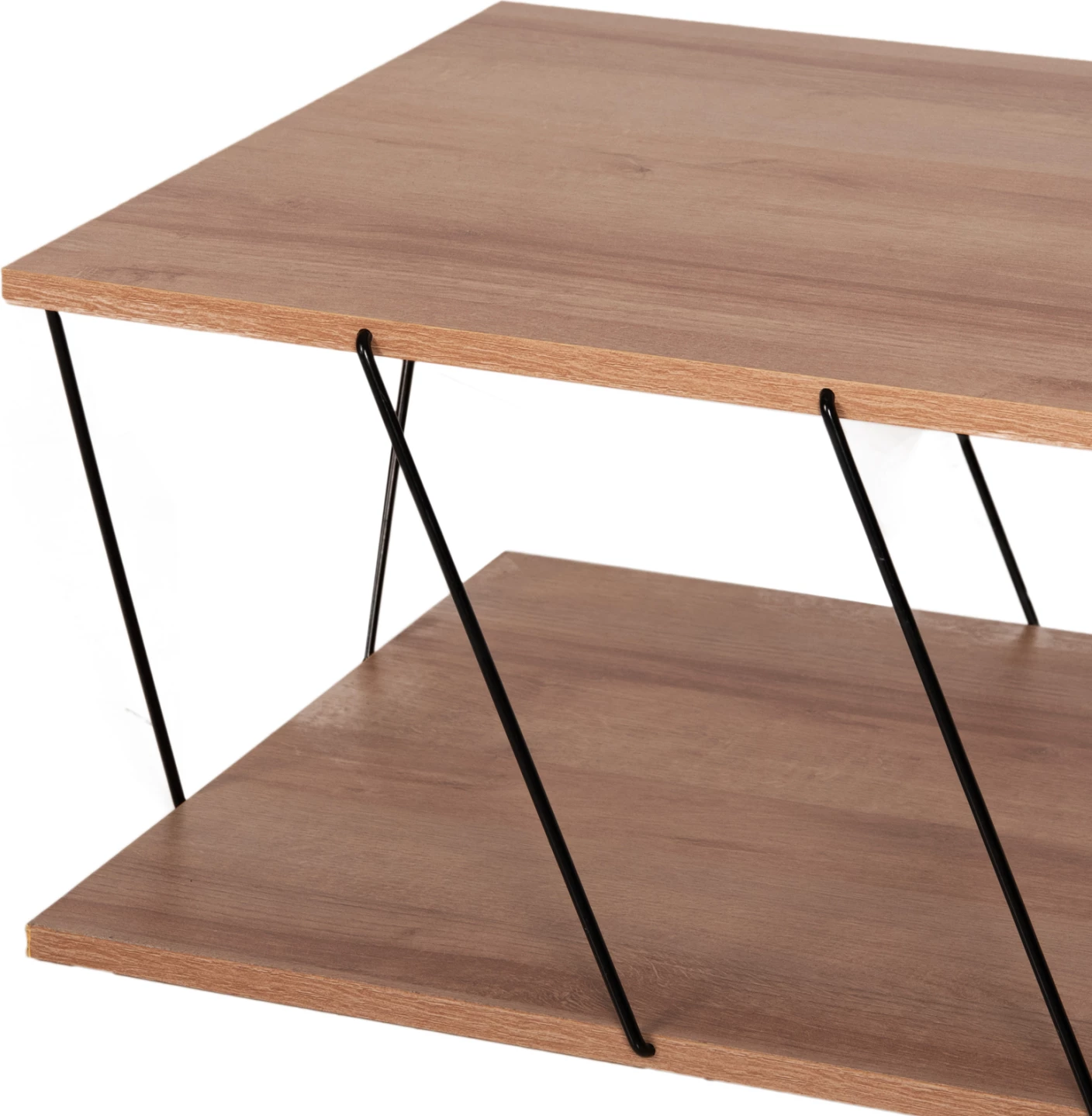 Klubska miza TARS FH8927.11 naravni hrast melamin-črne kovinske palice 120Χ50Χ30Hcm