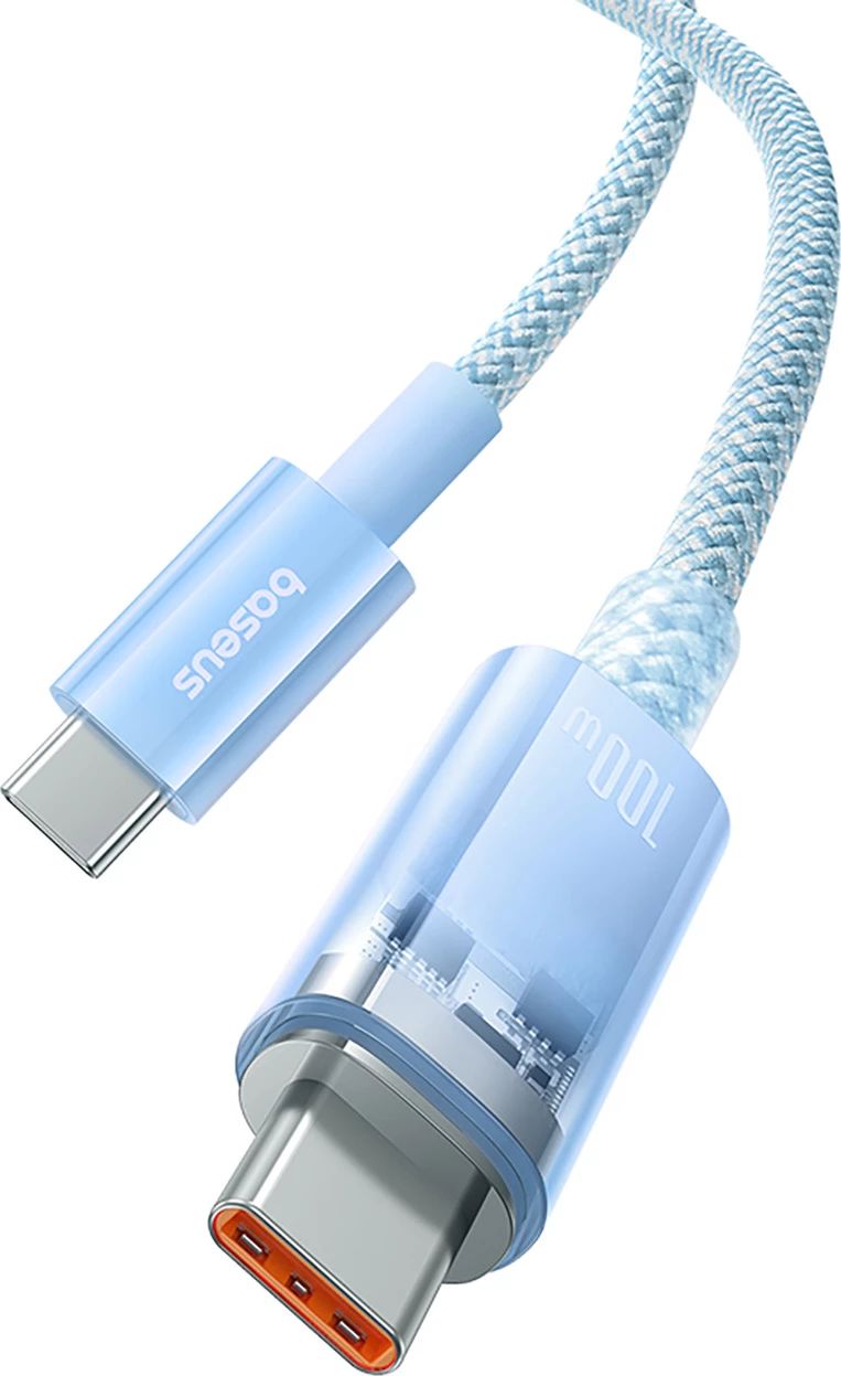USB-C kabel za hitro polnjenje in prenos Baseus Explorer 2 m, 100W, senzor temperature, moder