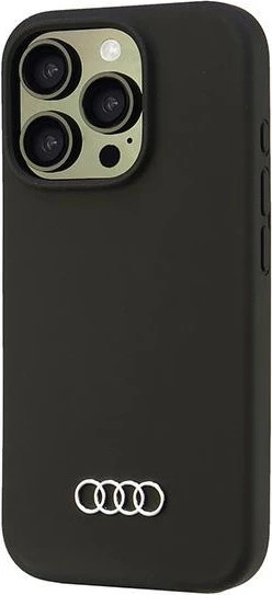 Silikonski ovitek Audi za iPhone 16 Pro 6,3", črn, trdo ohišje