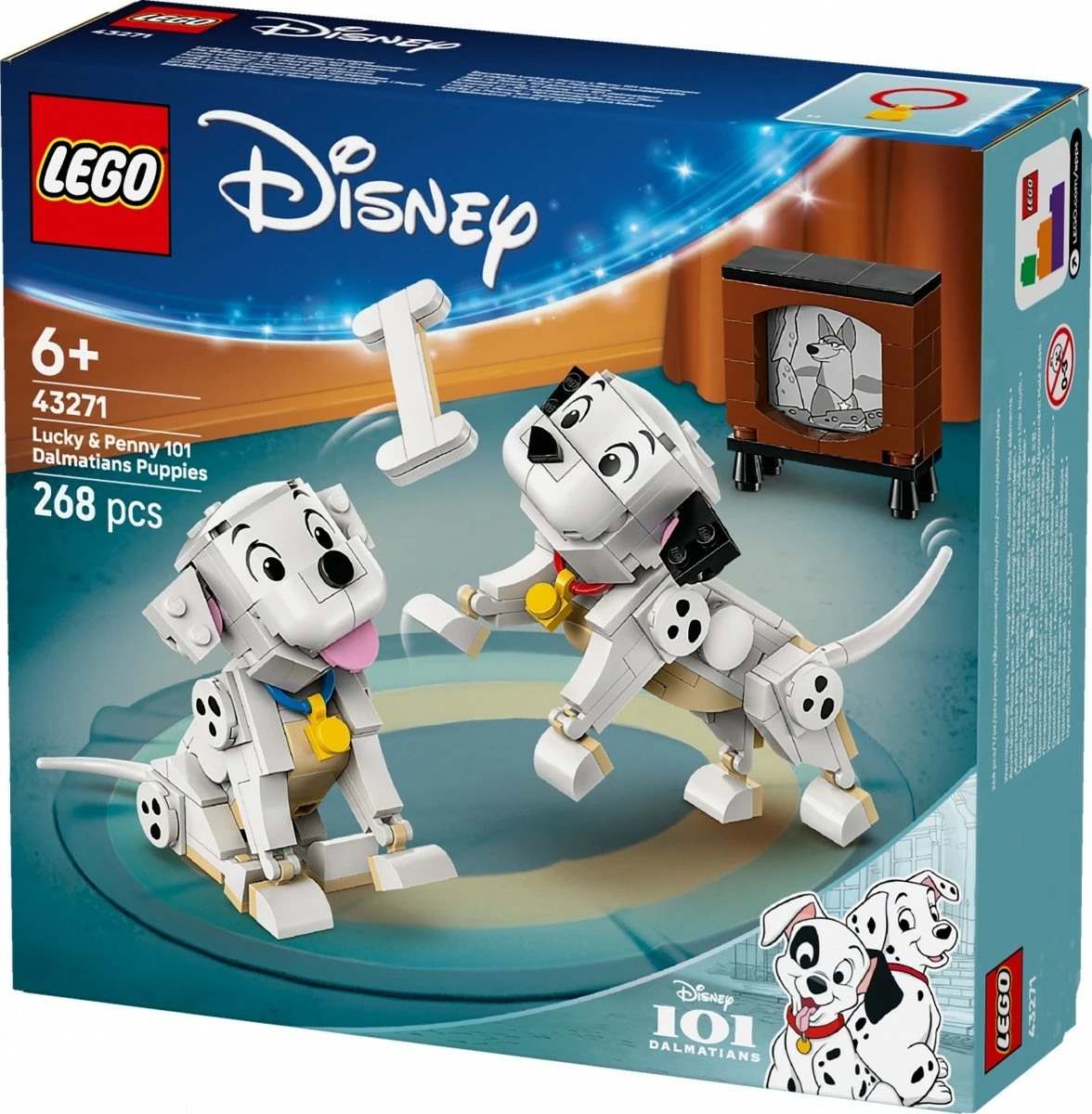 Set za sestavljanje 101 Dalmatinci, Lucky in Penny, LEGO Disney 43271, 268 kosov