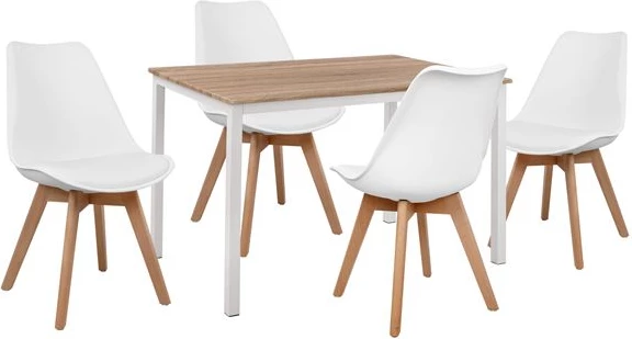Set 5 kosov miza 110x70x76 Sonama in stoli Vegas beli sedež FH11015