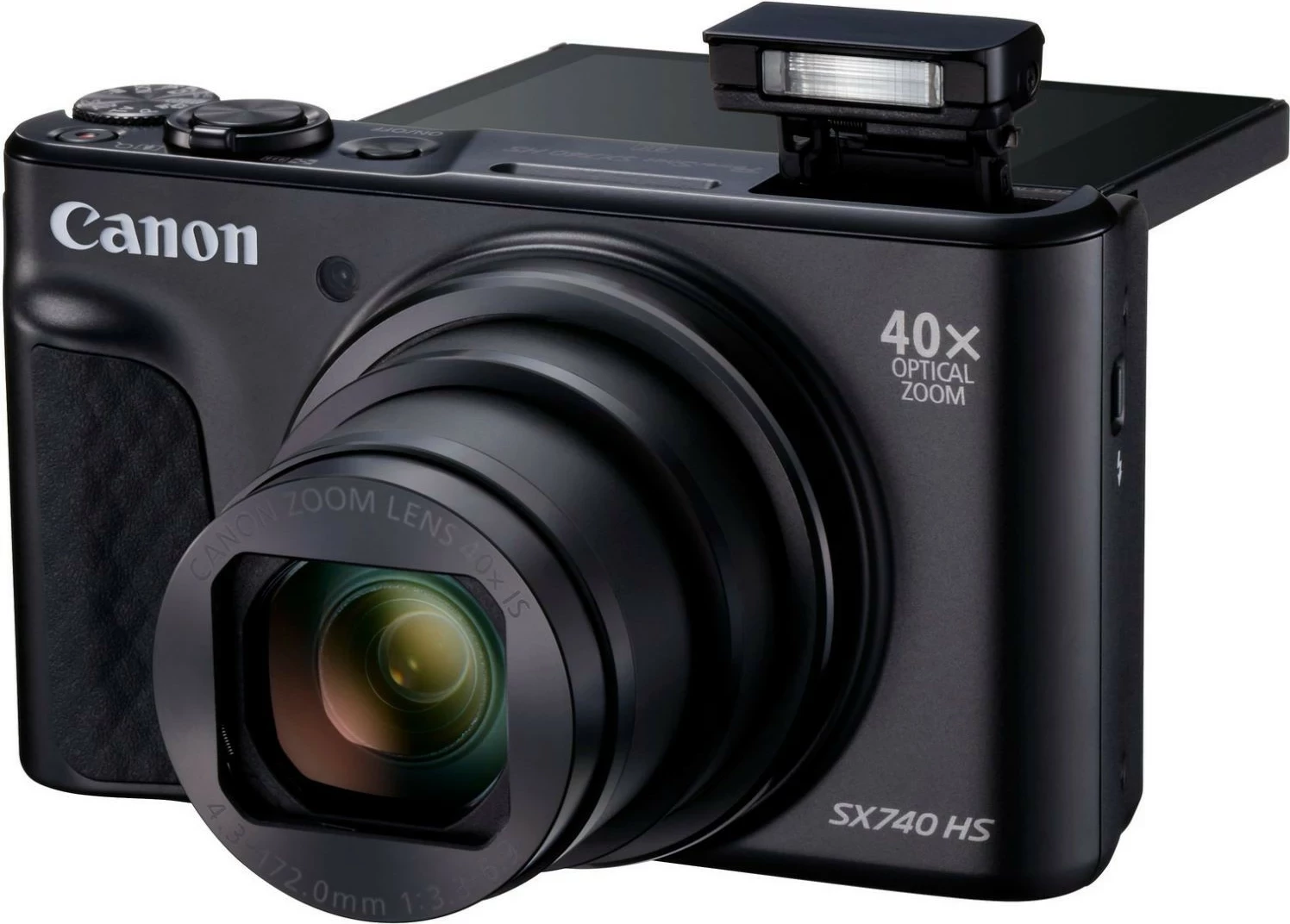 Kompaktni fotoaparat Canon PowerShot SX740 HS, 20,3 MP, 40x optični zoom, 4K, Wi‑Fi, črn