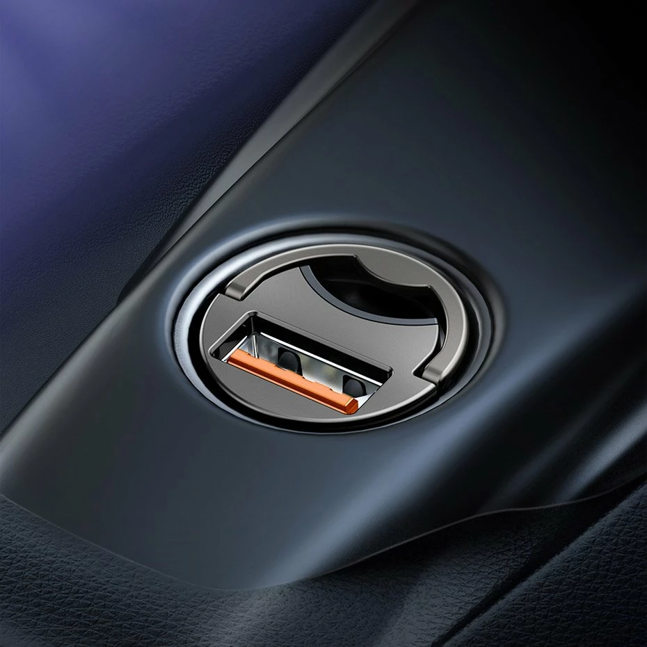 Avtomobilski polnilec Baseus Tiny Star Mini, 30 W, USB-A, Quick Charge 3.0, siv