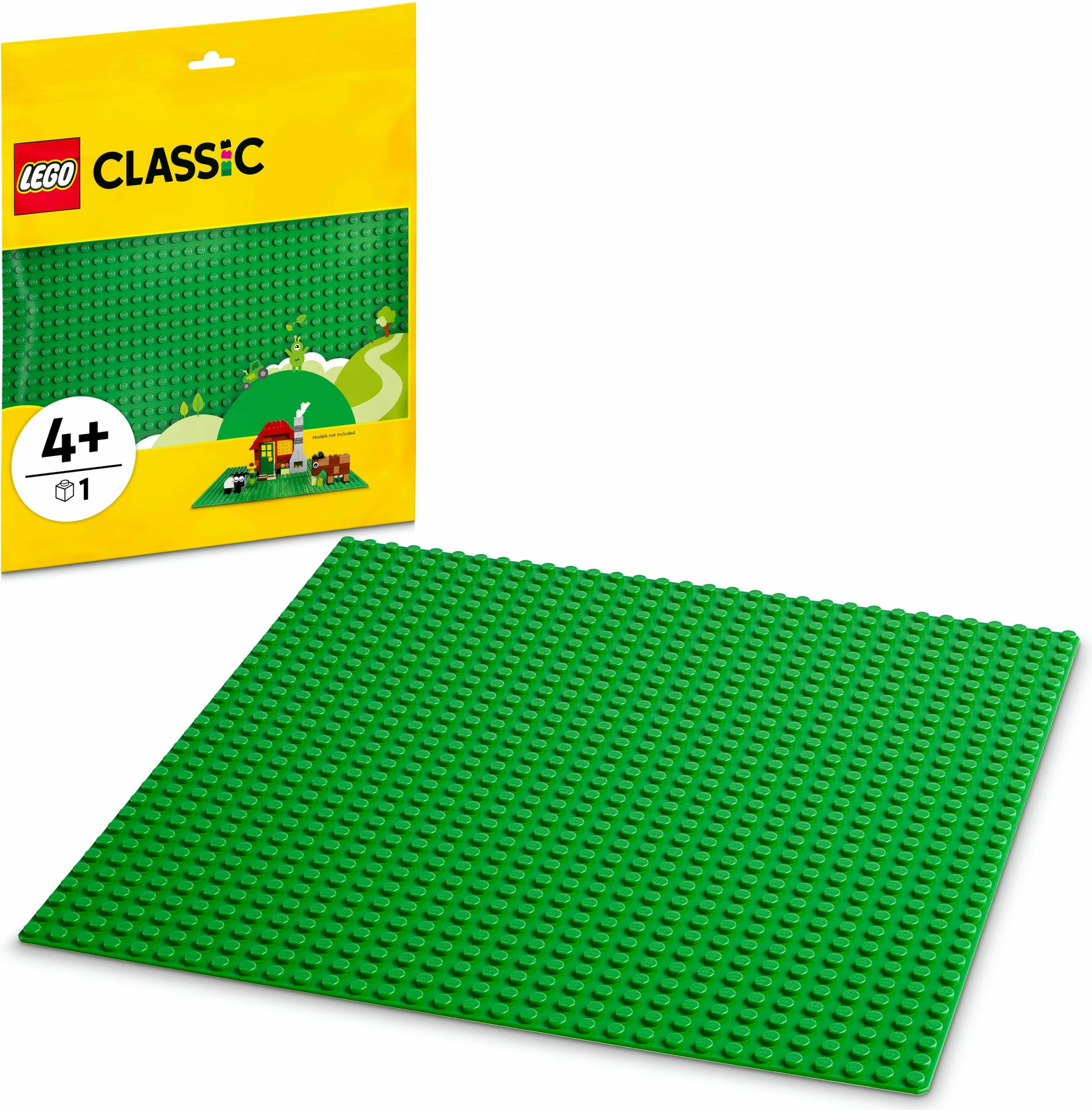 Bazna plošča za gradnjo, LEGO Classic Green Baseplate, od 4. leta, plastika, 1 kos, večbarvna
