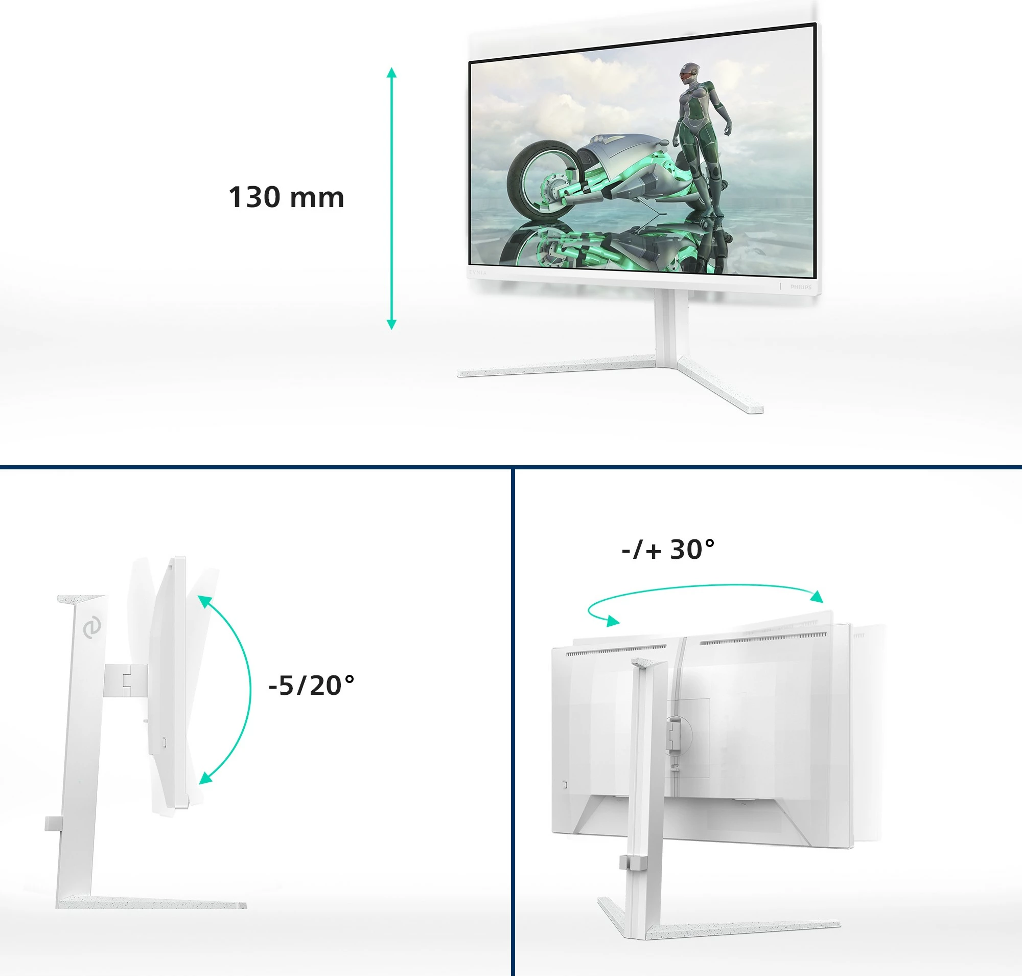 Gaming monitor 23,8" Full HD, 1 ms, 180 Hz, bel — Philips Evnia 24M2N3201A/00