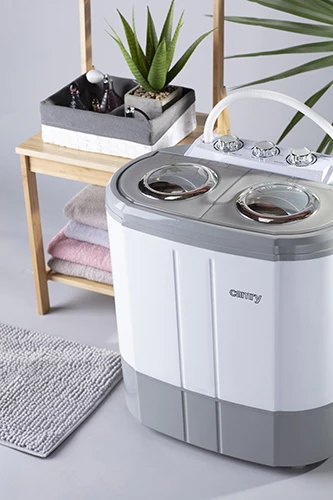Prenosni pralni stroj 2-v-1, 3 kg pranje, 1 kg centrifuga, nizka poraba, dimenzije 570x350x540, bel/siv, Adler Camry CR 8052