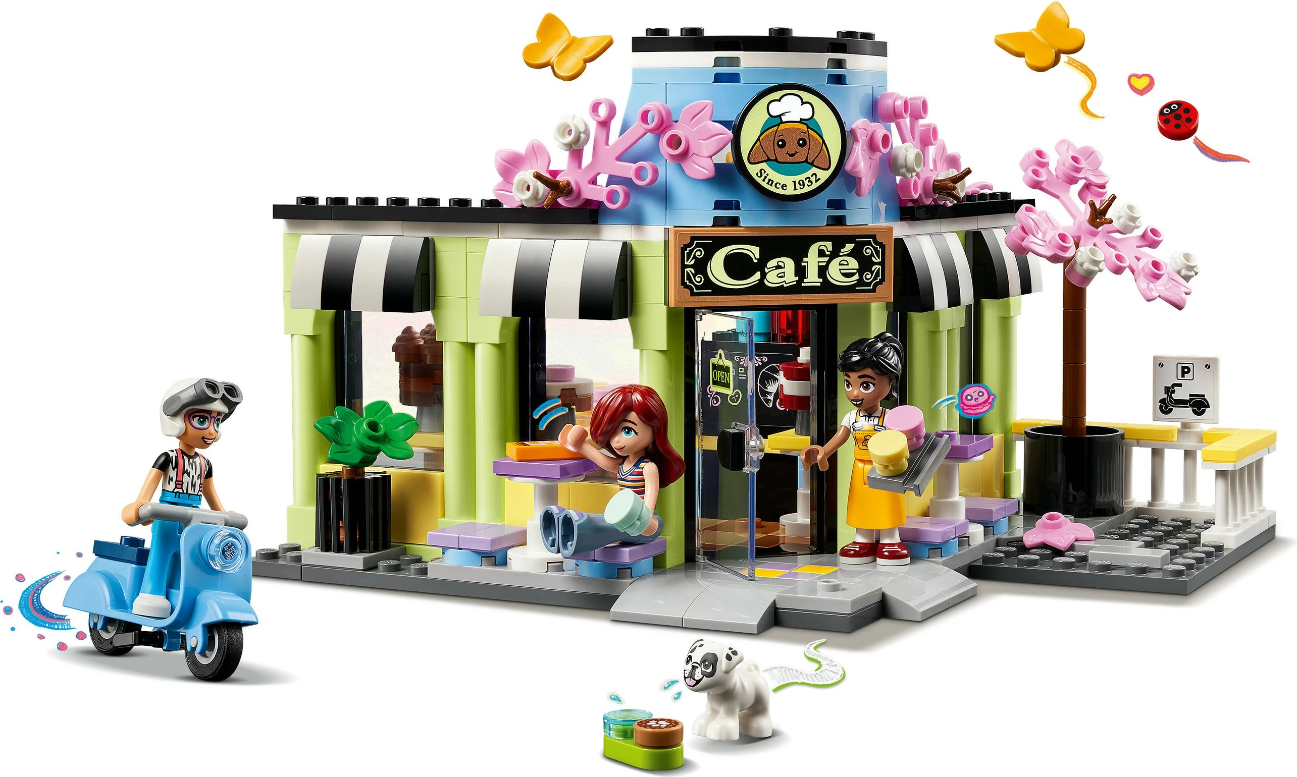 Kavarni Heartlake City, LEGO Friends 42618, gradbena igrača z miniaturnimi figuricami in dodatki