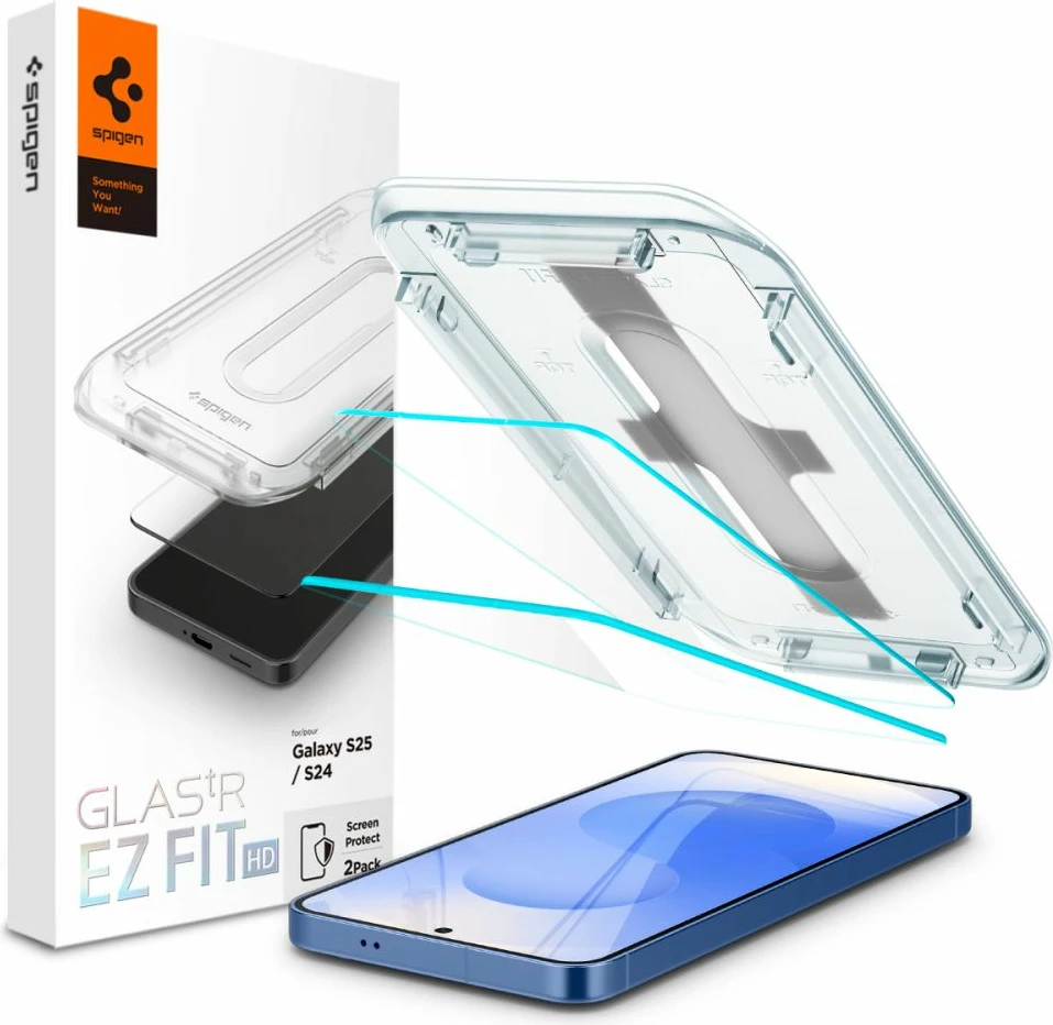 Kaljeno zaščitno steklo Spigen Glas.tR EZ Fit za Samsung Galaxy S24/S25, 2 kosa