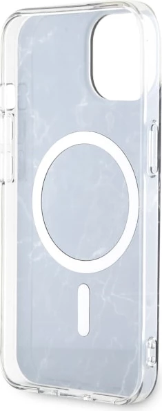 Zaščitni ovitek z marmornim vzorcem MagSafe, Guess, za iPhone 14 6,1", črn