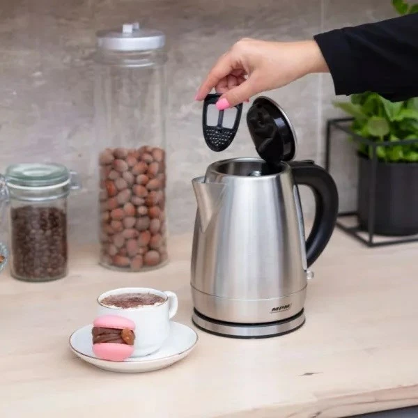 Električni džezva za kuhanje vode 1 L 1630 W, MPM MCZ-118, inox