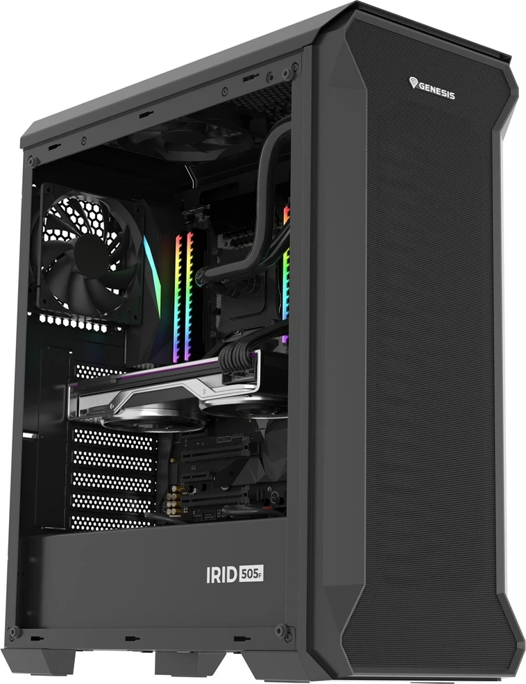 Midi tower ohišje GENESIS Irid 505F, črno