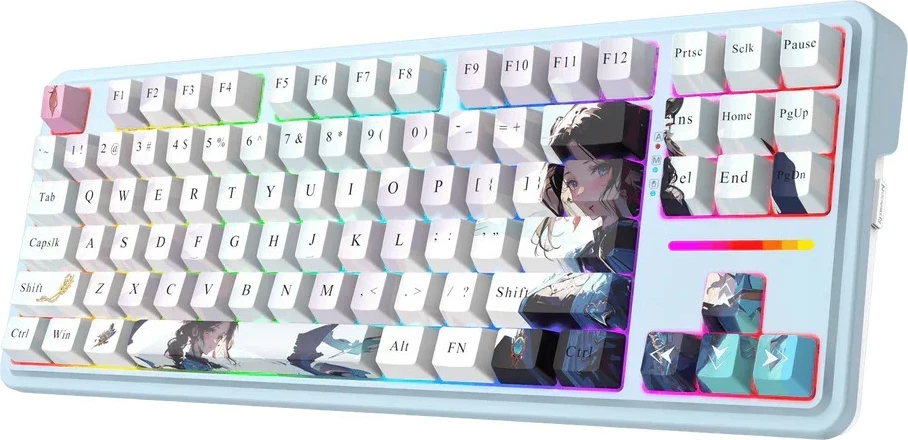 Mehanska tipkovnica 80% (TKL), RGB, brezžična/žična, modra Redragon Antonium PRO K728AK-RGB-PRO