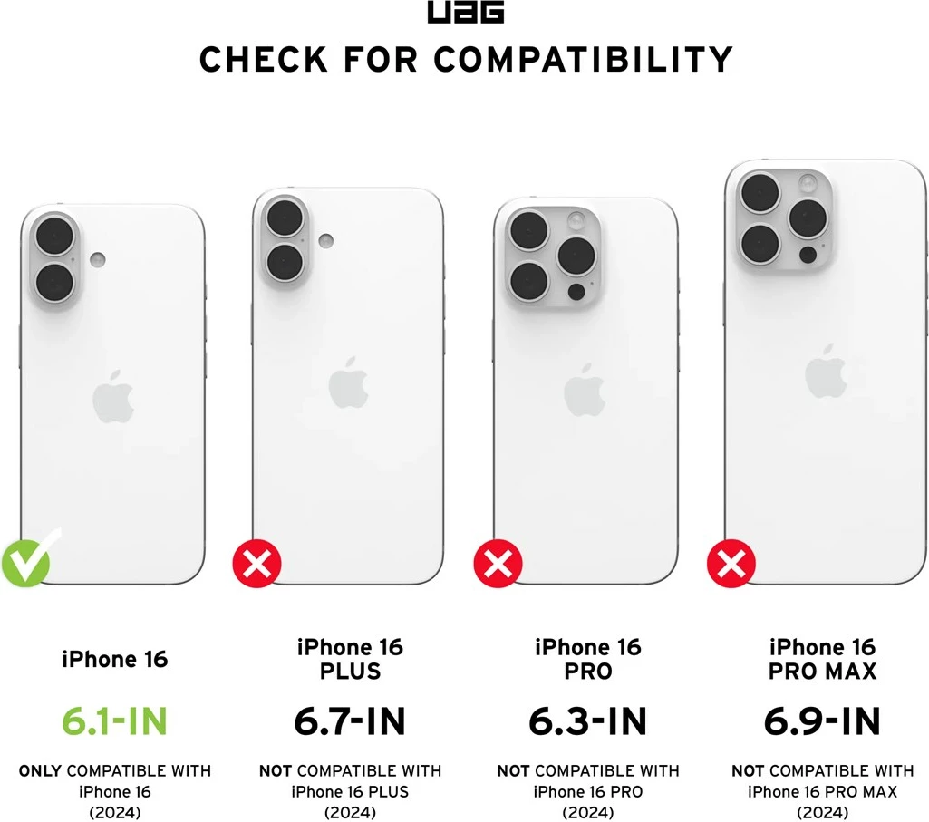 Zaščitni ovitek Urban Armor Gear Civilian za Apple, 6,1", črn