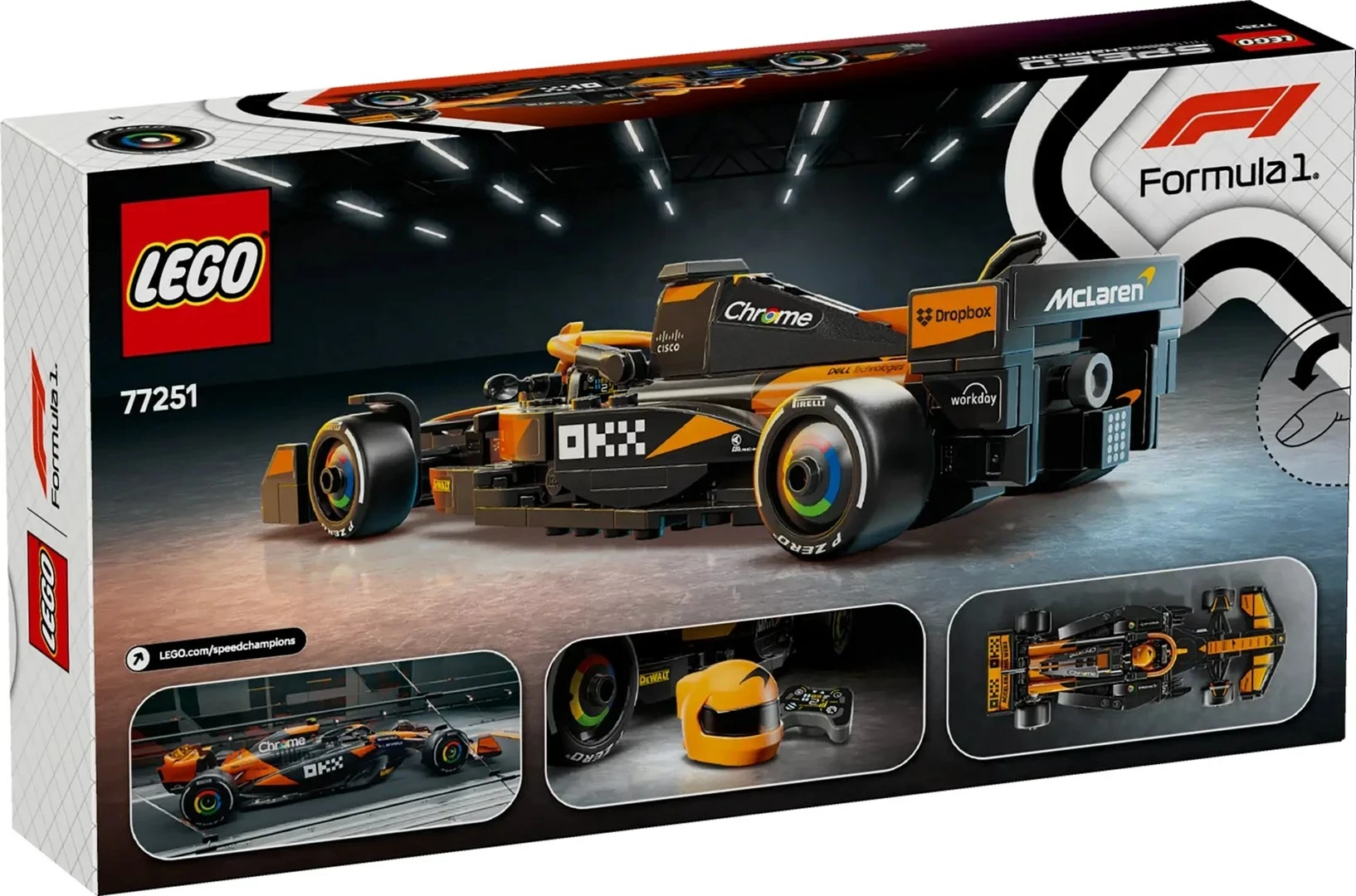 Model dirkalnega avtomobila McLaren F1 Team MCL38, 269 kosov - LEGO Speed Champions