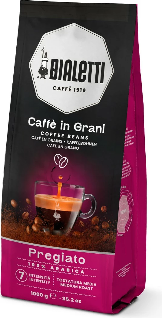 Zrna kave, 100% Arabica, srednje praženo, 1 kg — Bialetti Esperto Grani Pregiato