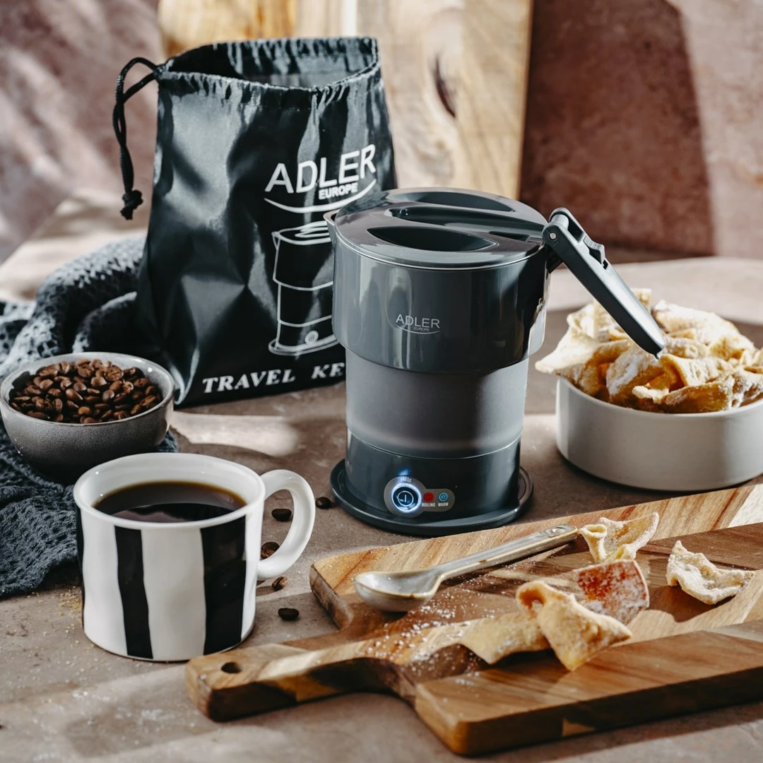 Električni grelnik vode Adler AD 1377g, silikonski, 0,6 L, siv