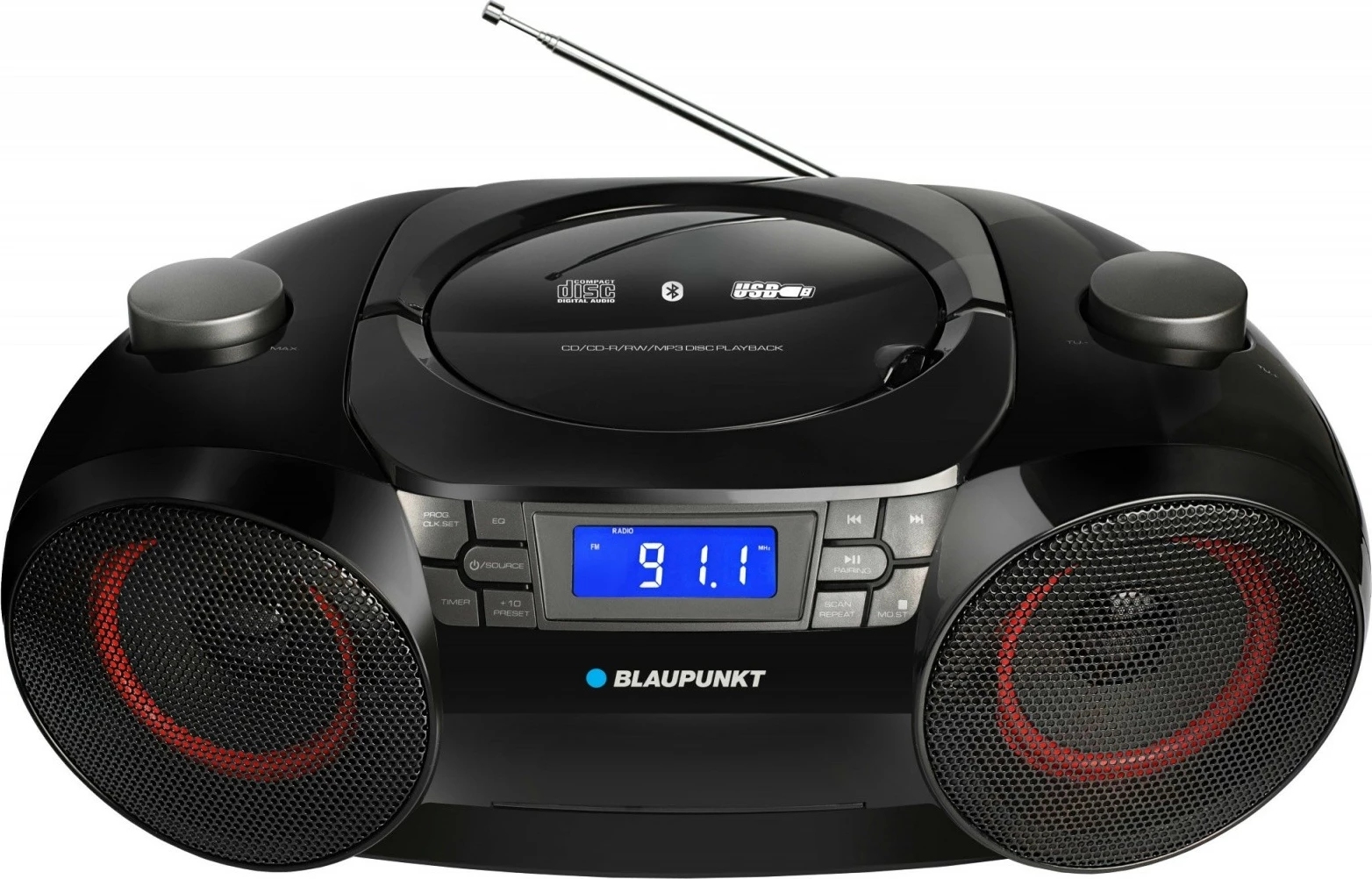 Prenosni boombox Blaupunkt BB30BT, CD/MP3/FM/Bluetooth/USB, črn