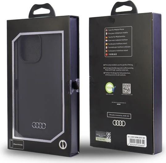 Silikonski ovitek za telefon Audi za iPhone 13 Pro Max 6,7\", črn