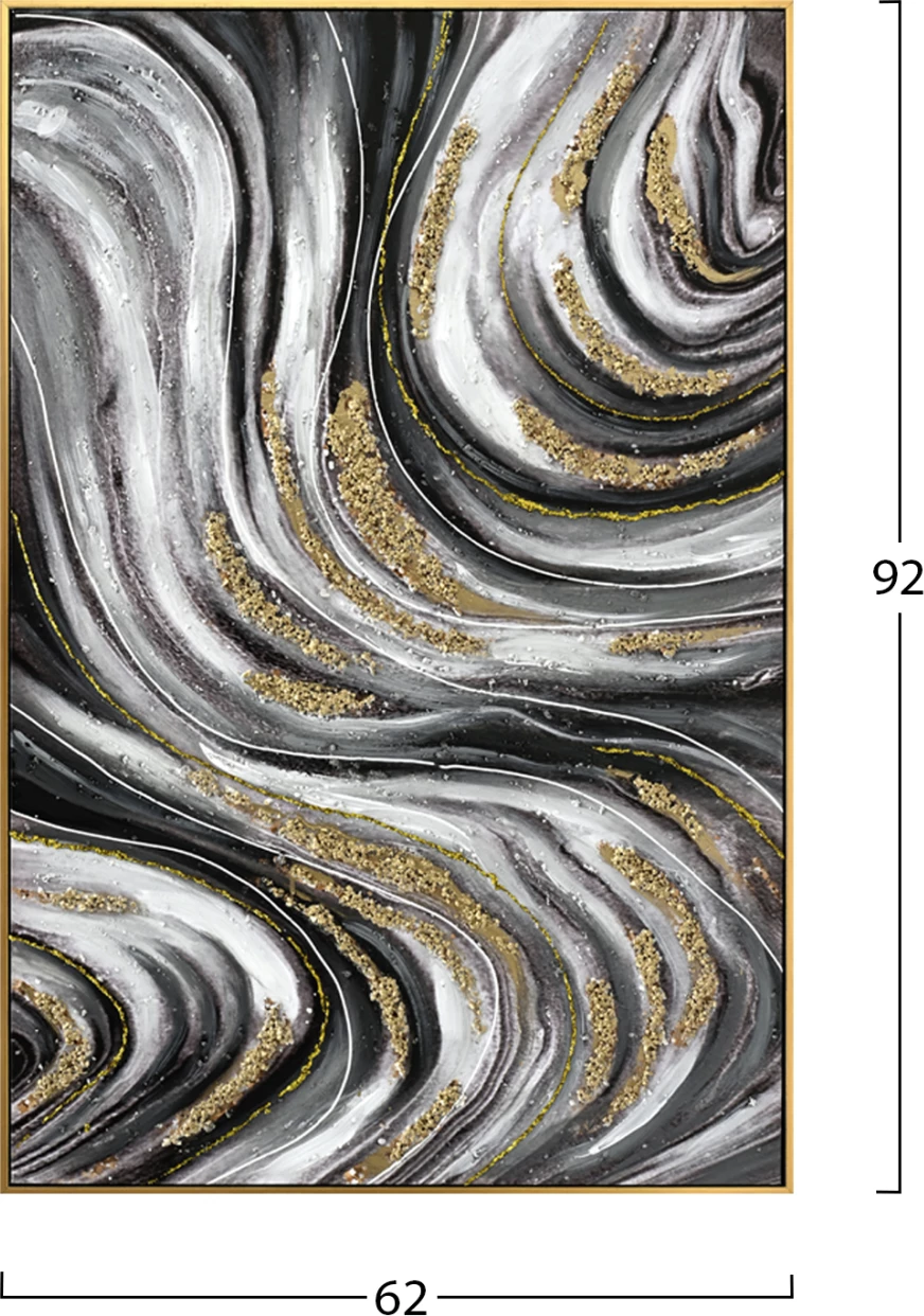 Stenska slika FH4561 bež PS okvir-natisnjeno platno abstraktno 62x4.5x92H cm